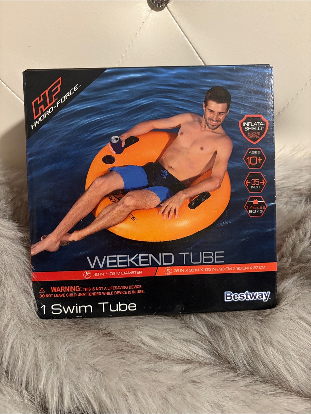 Hydro-Force Orange Weekend Swim Tube for Men by Hydro-Force
